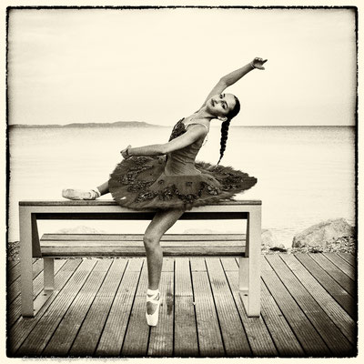 Danseuse classique , photo en noir et blanc