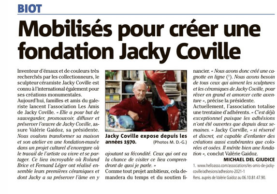 Jacky Coville, articles de presse 2022, Nice-Matin