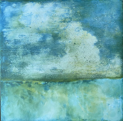 Gewitterstimmung   ...   Acryl und Steinmehle auf Leinwand   ...   80 x 80 cm