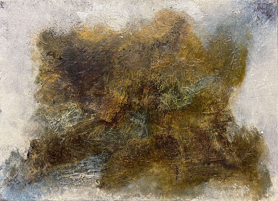 Spuren    ...  Strukturen mit Sumpfkalk und Tusche ... 50 x 70 cm