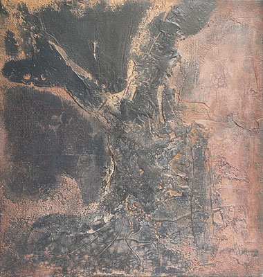 Stein und Erde   ...   Acryl und Steinmehle auf Leinwand   ...   60 x 60 cm
