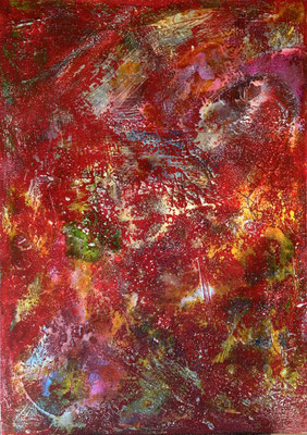 Wandlung II   ...   Wachs, Kreide, Tusche   ...   50 x 70 cm