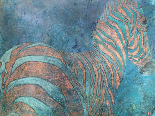 Zebra  ...   Acryl, Pastell auf Leinwand   ...   100 x 80 cm
