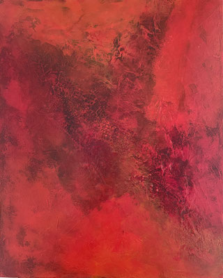 Die Kraft von Rot   ...   Acryl und Steinmehle auf Leinwand   ...   80 x 100 cm