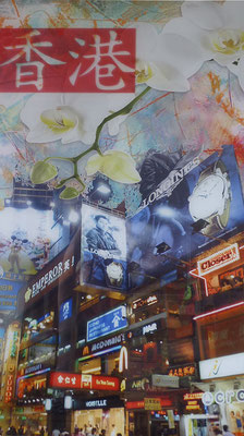 Hongkong   ...   digitale Fotocollage ...   Druck hinter Acrylglas  ...   50 x 100 cm