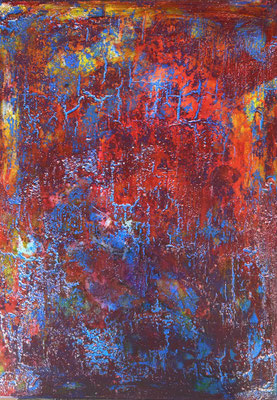 Wandlung I   ...   Wachs, Kreide, Tusche   ...   50 x 70 cm