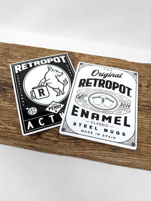 Placa esmaltada personalizada RETROPOT enamelware