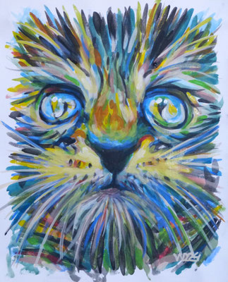 Kätzchen - 44 x 54 cm   Acrylfarbe auf Leinwand  100.00 €