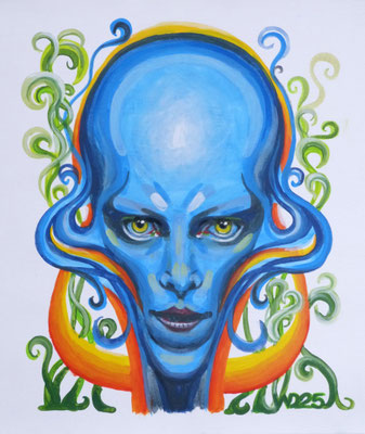 Alien - 46 x 55 cm   Acrylfarbe auf Leinwand  130.00 €