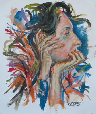 Zweifel - 46 x 55cm   Acrylfarbe auf Leinwand  100.00 €