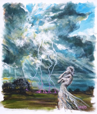 Gewitter - 46 x 55cm   Acrylfarbe auf Leinwand  150.00 €