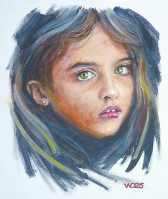 Die Kleine - 46 x 55cm   Acrylfarbe auf Leinwand  130.00 €