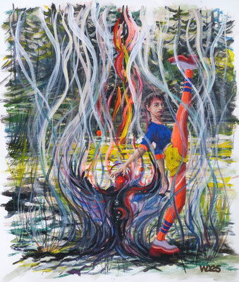Stechschritt - 46 x 55cm   Acrylfarbe auf Leinwand  100.00 €
