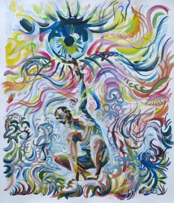 Mann mit Iris - 46 x 55cm   Acrylfarbe auf Leinwand  190.00 €