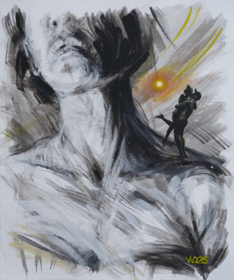 Der Kuss - 46 x 55cm   Acrylfarbe auf Leinwand  130.00 €
