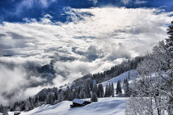 Blick vom Furnerberg in Richtung Klosters.