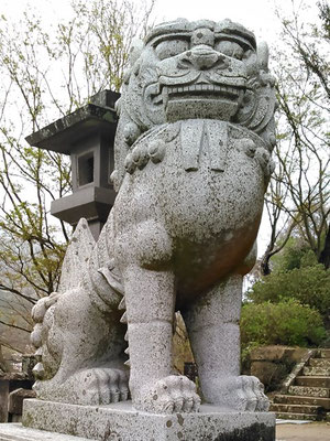 陶山神社狛犬07番吽形の写真