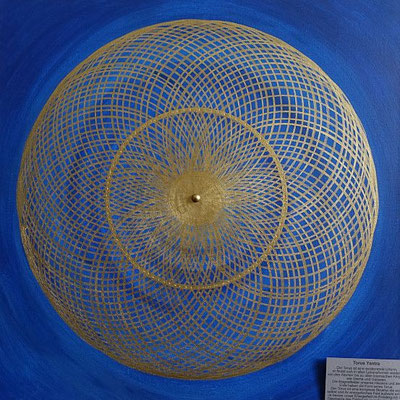 Torus-Yantra in blau und gold