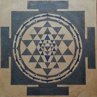 Shri Yantra in grau