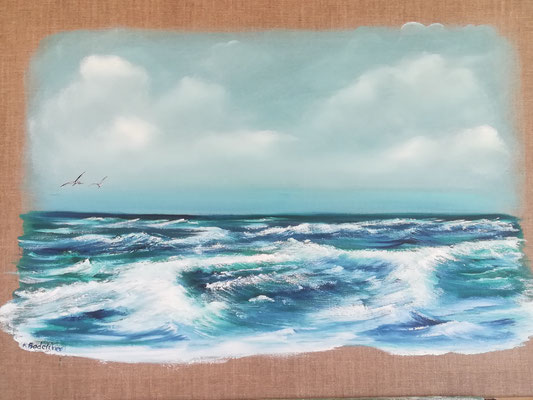 Bild 15 auf leinenfarbenden Hintergrund  50x 60 cm  Öl