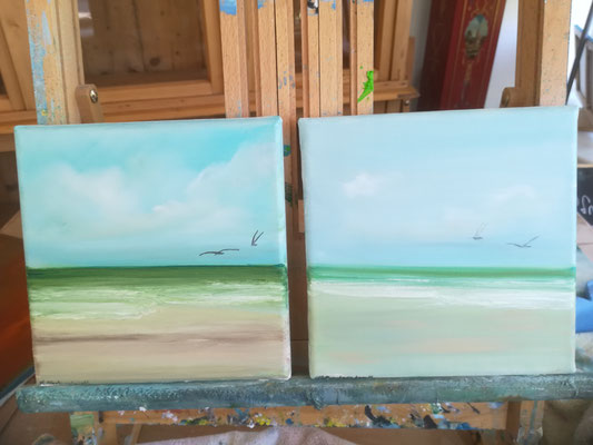 Bild 12 u. 13  20 x20 cm  Öl