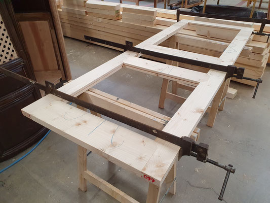 Assemblage à blanc des bâtis