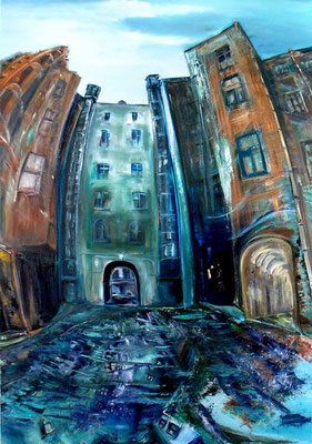 "Im Schatten der Gassen" (70×100cm) 2012