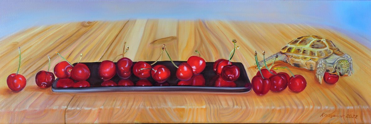 "Kirschen" (60x20cm.) 2022