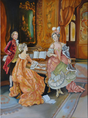 "Handgemalte Reproduktion von Cesare Auguste Detti (*1847–†1914)" (30×40cm) 2021