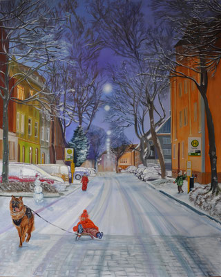 "Der erste Schnee 1" (80×100cm) 2021