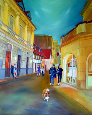"Herrenstrasse" (80×100cm) 2018