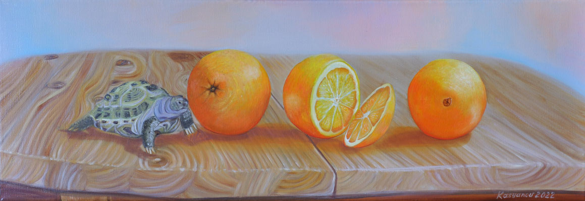 "Orangen" (60x20cm.) 2022