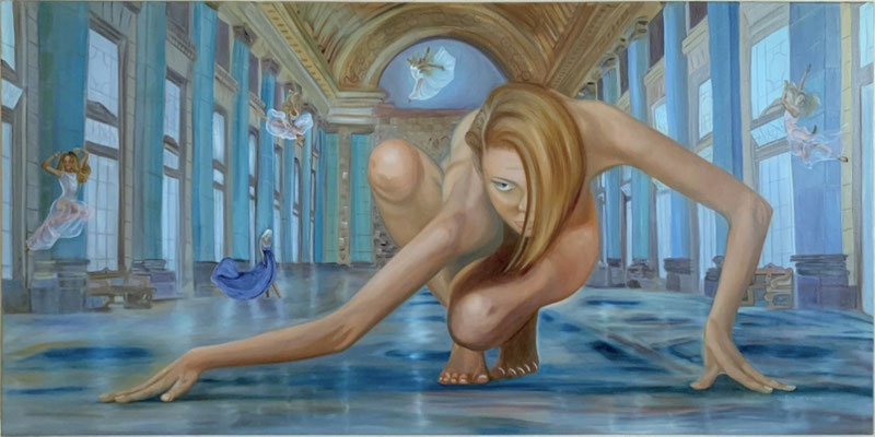 "Vor dem Sprung2" (100×50cm) 2020