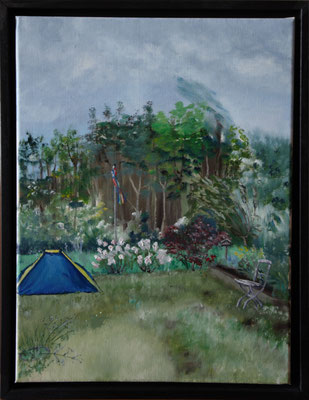"Zuid-Holland Niederlande Ferienhaus/Garten Sketch" (30×40cm) 2011
