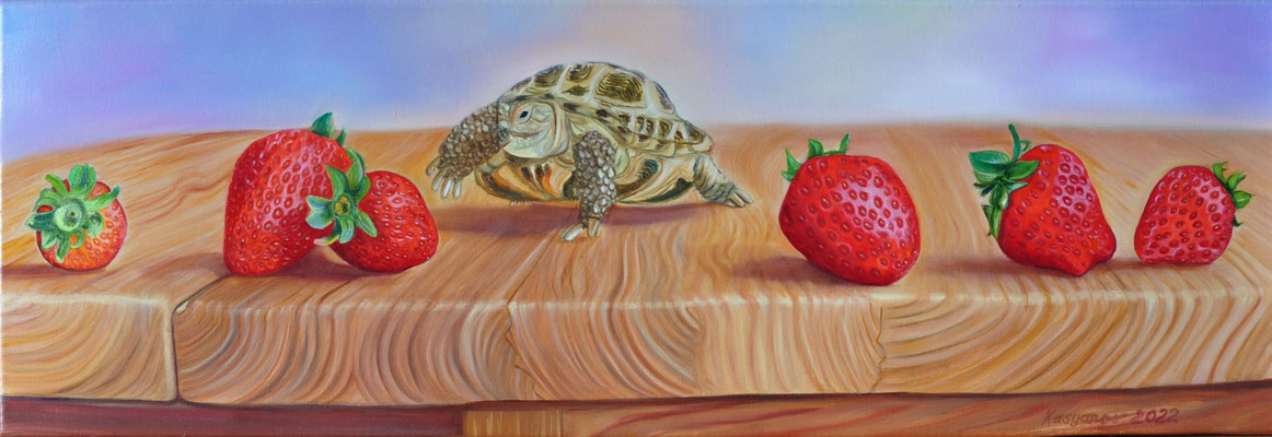 "Erdbeeren" (60x20cm.) 2022
