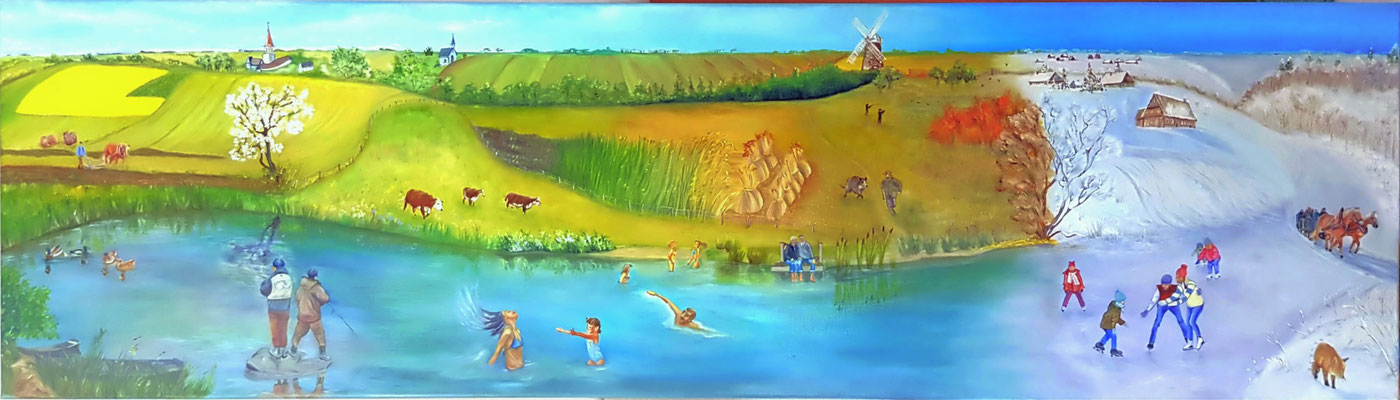 "Vier Jahreszeiten" (120×40cm) 2019