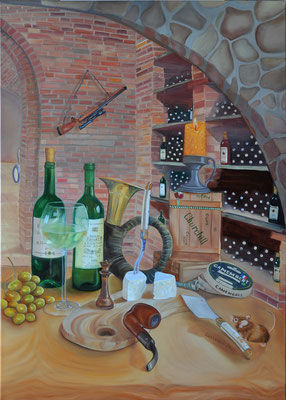 "Weinkeller" Naturmord. Diptych Teil2 (50×70cm) 2021