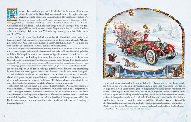 Weihnachtsmann in Limousine Aquarell © Caroline Ronnefeldt