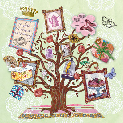 Geburtstagskarte Collage und Photoshop Caroline Ronnefeldt für Edition Gollong