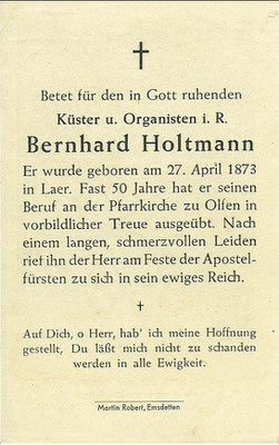 Totenzettel Rückseite