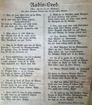 29. Oktober 1923 die erste Rundfunksendung