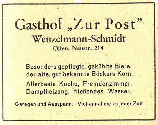 Werbung aus dem Jahre 1950