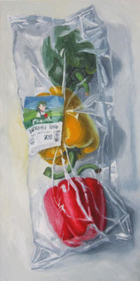 „Paprikaampel“, 1,99 €, Öl auf Leinwand, 50 x 100 cm, 2020