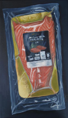 "Lachs", Öl auf Leinwand, 40 x 70cm, 2020