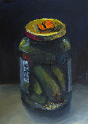"Gewürzgurken, 2,29€", Öl auf Leinwand, 50x70cm, 2019