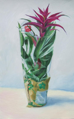 „Madame Bromelie, 5,99€", Öl auf Leinwand, 50x 80cm, 2024
