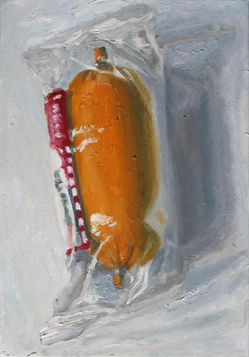 „Gelbwurst“, Öl auf Leinwand, 35 x 50 cm, 2020