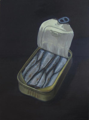 „Sardinendose 3", Öl auf Leinwand, 48 x 65 cm, 2020