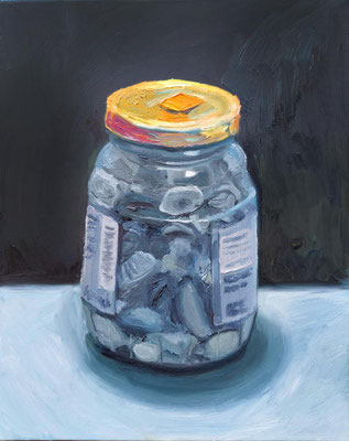 "Eingemacht 2", Öl auf Leinwand, 50x40cm, 2019