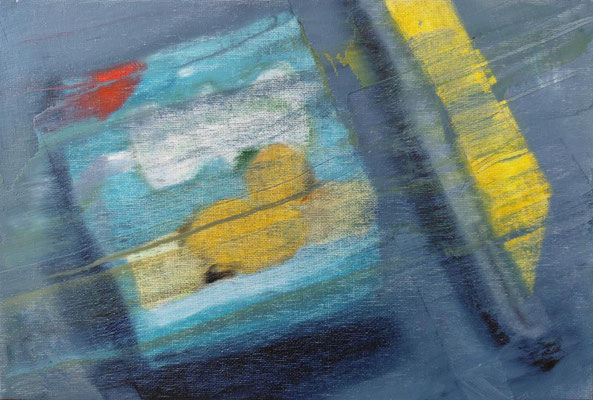 "Kekspackung und Warentrenner 4" Öl auf Malkarton, 30 x 20cm, 2026